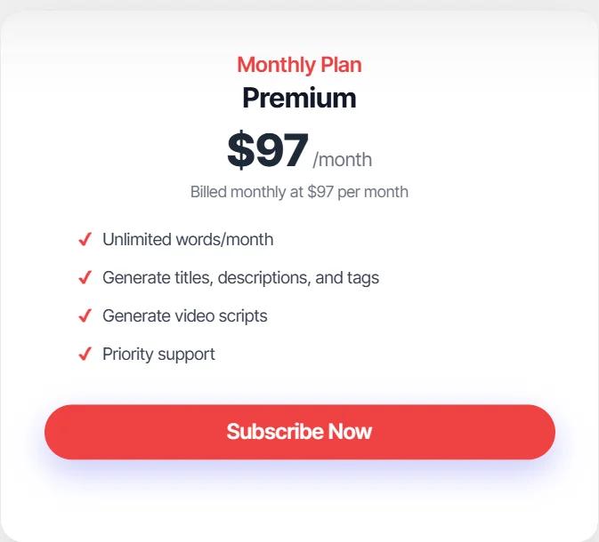 Get Tubemagic Premium monthly plan